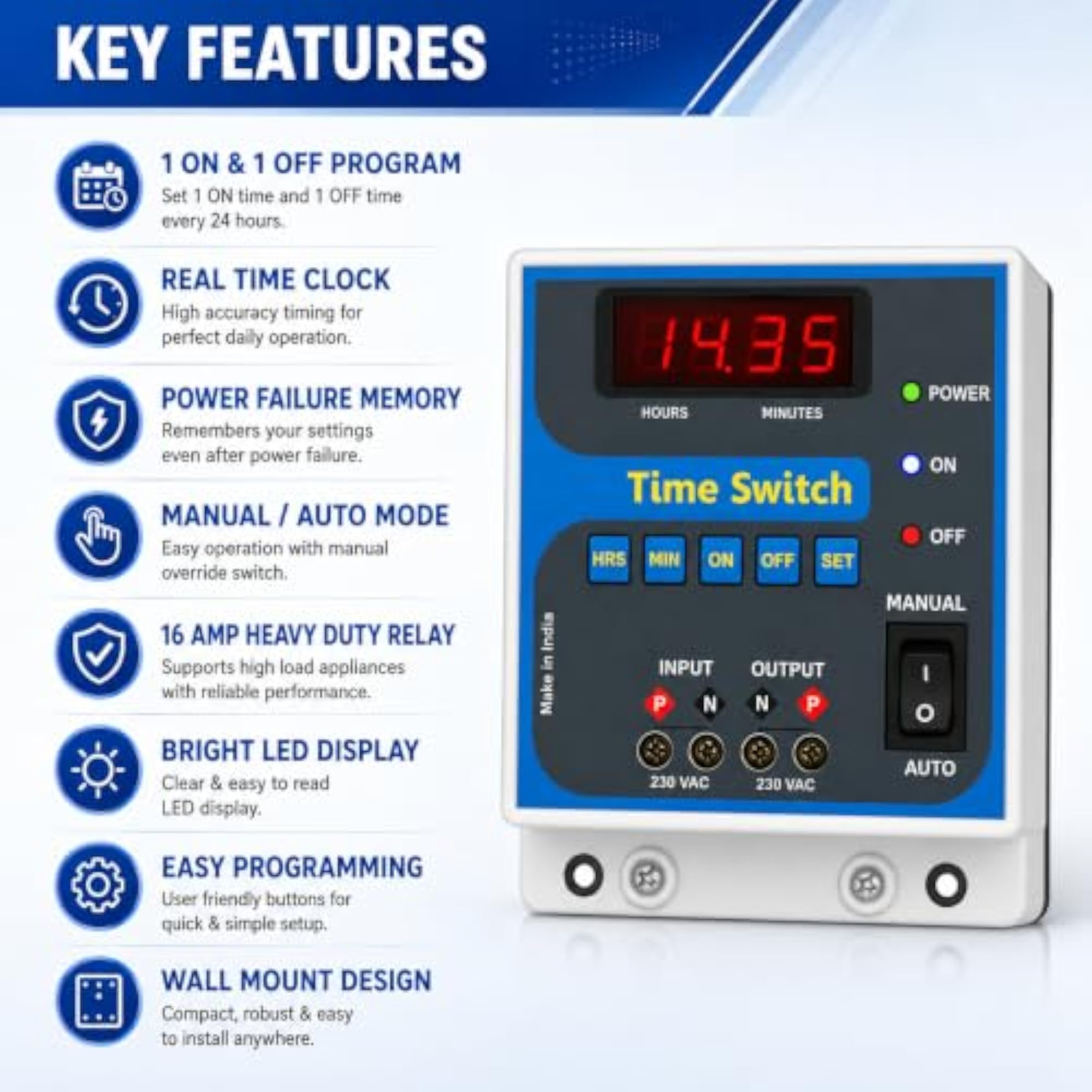 Digital Time Switch Timer Programmable for Automation